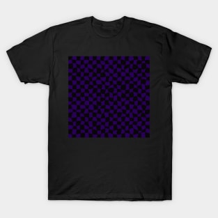 Warped Checkerboard, Black and Purple T-Shirt